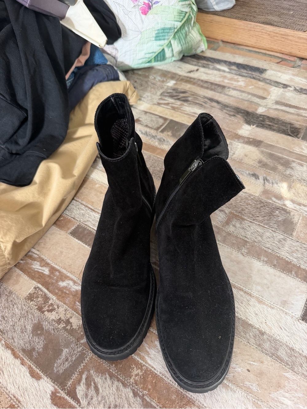 Aquatalia Black Suede Women's Ankle Boots